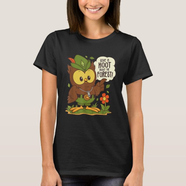 Camiseta Lechuza carpintera sobre el Día del Árbol Forestal (Anverso)