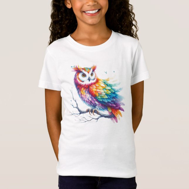 Camiseta Lechuza colorida (Anverso)
