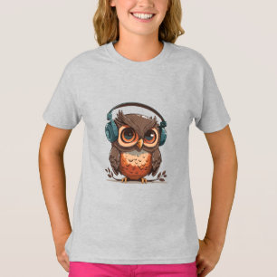 Camiseta Lechuza cómoda con audífonos