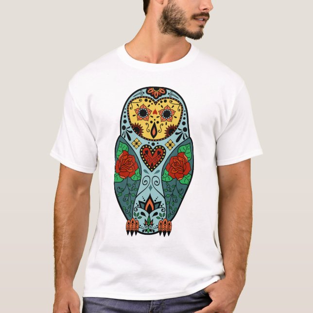 Camiseta Lechuza común del cráneo del azúcar (Anverso)
