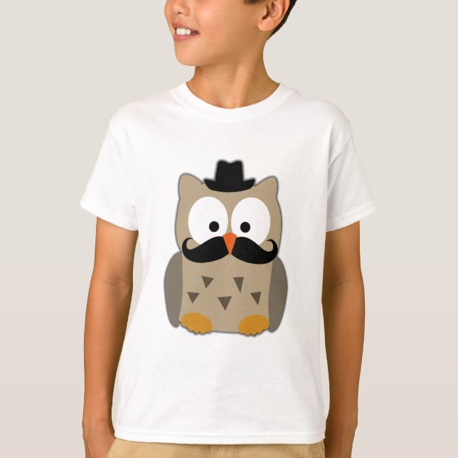 Camiseta Lechuza con bigote y Gorra (Anverso)