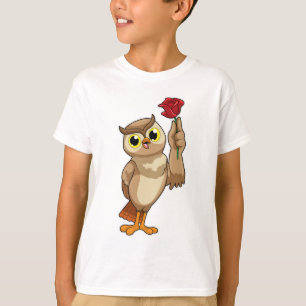 Camiseta Lechuza con Rosa