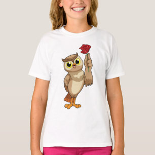 Camiseta Lechuza con Rosa