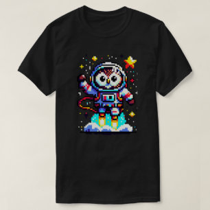 Camiseta Lechuza cósmica: Explorador de espacio de 8 bits