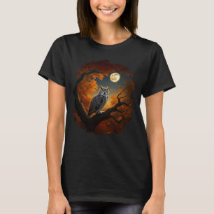 Camiseta Lechuza Cuerno en otoño