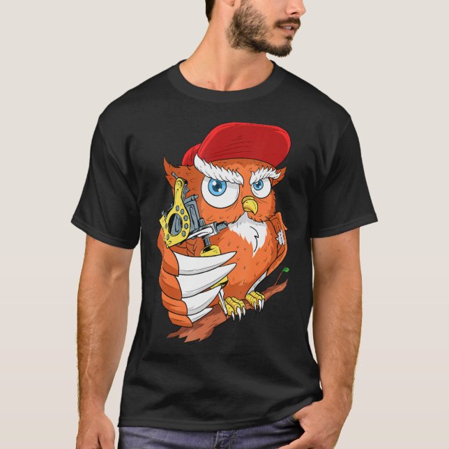 Camiseta Lechuza de artista de tatuaje Mascota de pájaro de (Anverso)