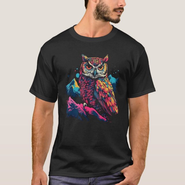 Camiseta Lechuza de camping natural (Anverso)