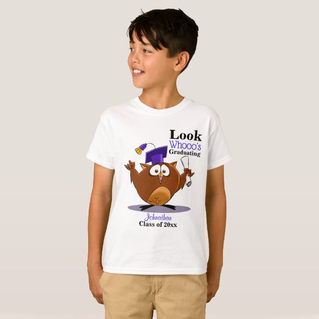 Camiseta Lechuza de Graduación Cuta (Anverso completo)