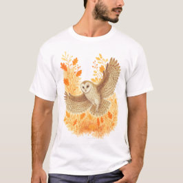 Camiseta Lechuza de granero hojas de otoño 