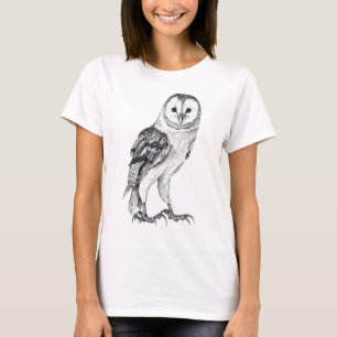 Camiseta Lechuza de grano - Dibujo en pluma negra