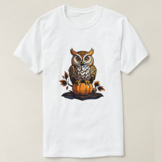 Camiseta Lechuza de Halloween con calabaza