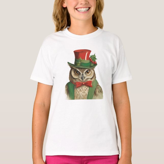 Camiseta Lechuza de Navidades Adorables (Anverso)
