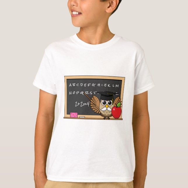 Camiseta Lechuza educativa con Personalizado Apple (Anverso)