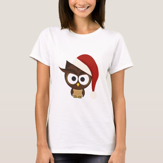 Camiseta Lechuza enojada usando Santa Hat (Anverso)
