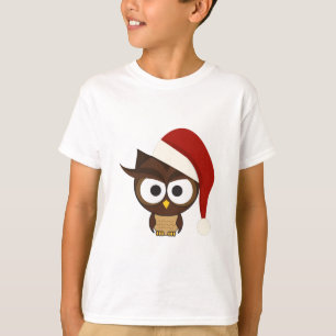 Camiseta Lechuza enojada usando Santa Hat