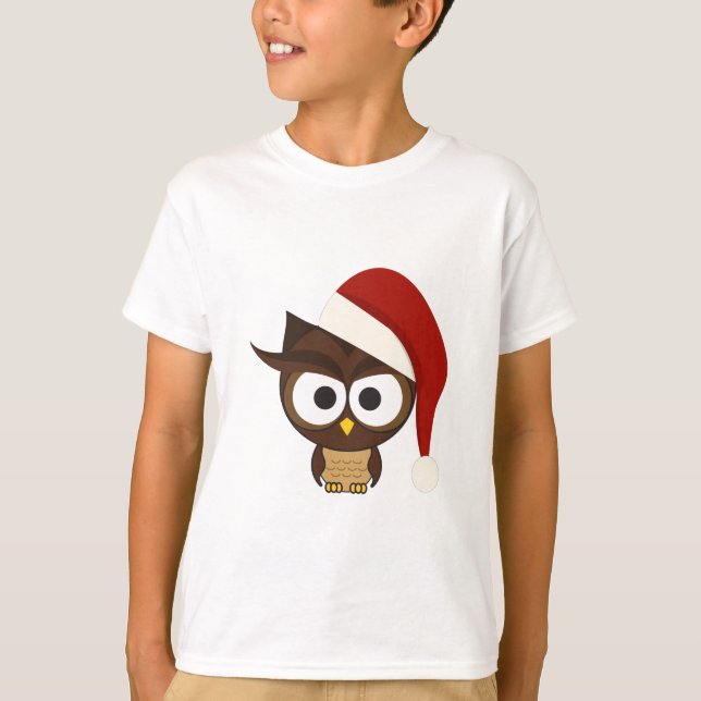 Camiseta Lechuza enojada usando Santa Hat (Anverso)