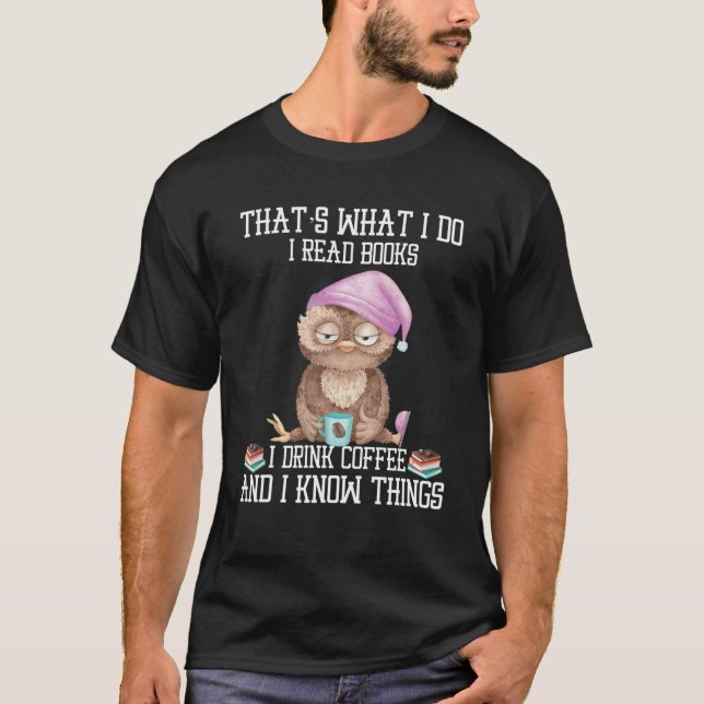 Camiseta Lechuza eso es lo que hago para leer libros que be (Anverso)