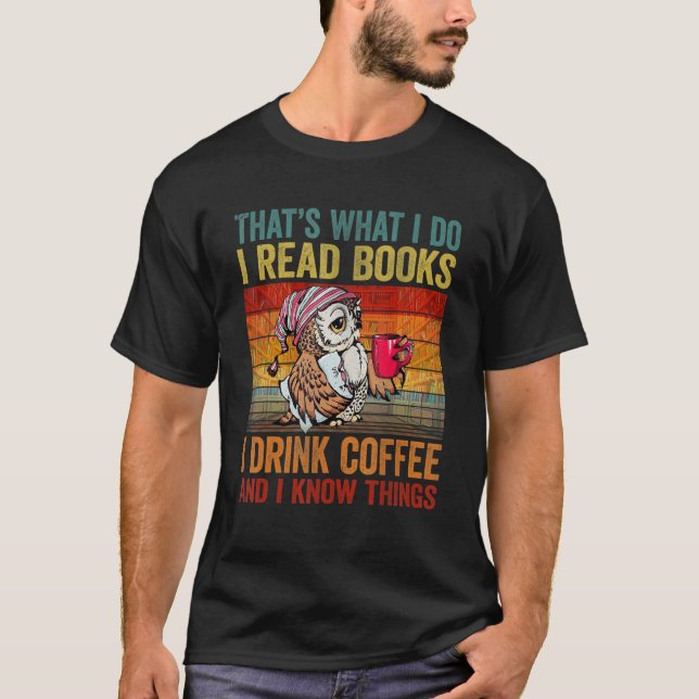Camiseta Lechuza eso es lo que hago para leer libros que be (Anverso)