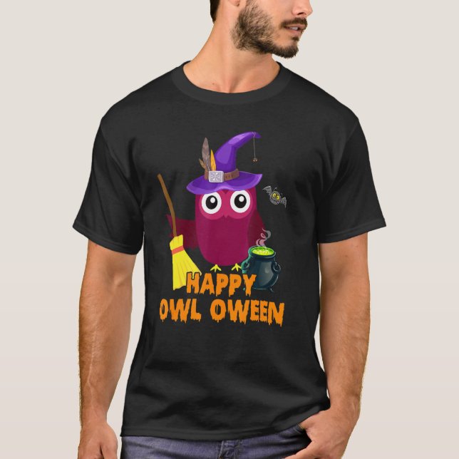 Camiseta Lechuza Feliz Oween Owl Lover Halloween Costume Bo (Anverso)