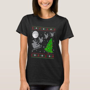 Camiseta Lechuza Feo Xmas Lighting Tree Santa Riding Owl