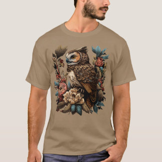 Camiseta Lechuza floral cuta