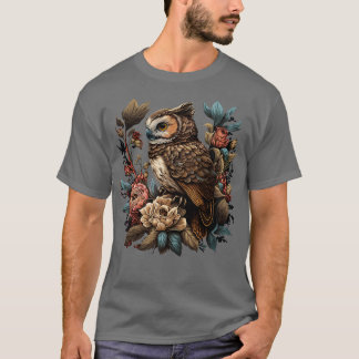 Camiseta Lechuza floral cuta