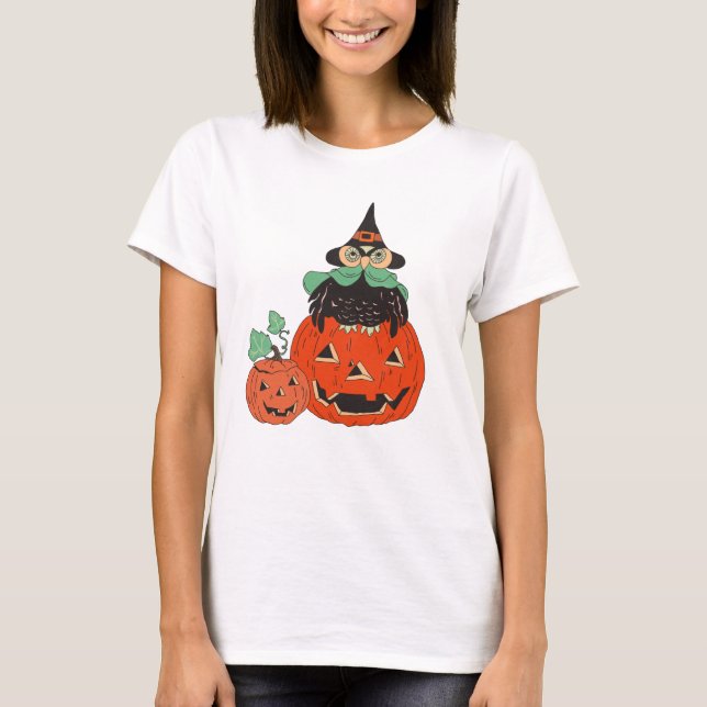 Camiseta Lechuza Halloween vintage (Anverso)
