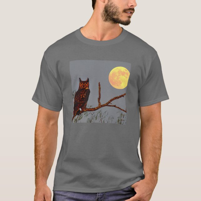 Camiseta Lechuza Horneada | Luna llena (Anverso)