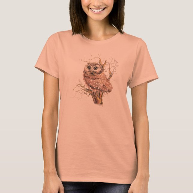 Camiseta Lechuza Infantil Cuta para los que aman a los Aves (Anverso)