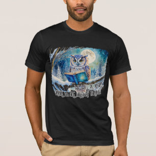 Camiseta Lechuza leyendo libro grande nos asombraremos - re