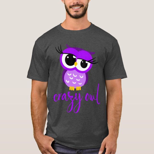 Camiseta Lechuza loca adormecida pájaros depredadores de pá (Anverso)