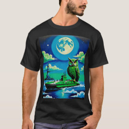 Camiseta Lechuza luna en el tee submarino