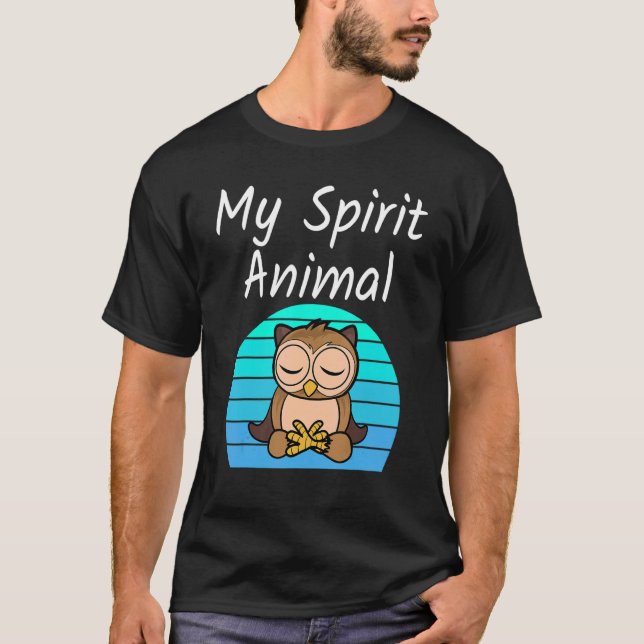 Camiseta Lechuza Mi Espíritu Animal Relajante Mediación Lec (Anverso)