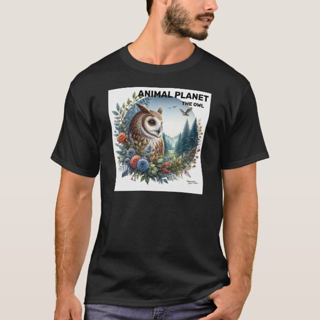 Camiseta Lechuza natural impresa - Arte animal (Anverso)