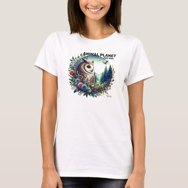 Camiseta Lechuza natural impresa - Arte animal (Anverso)