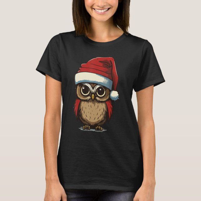 Camiseta Lechuza navidad con Navidades gorra Propietario de (Anverso)
