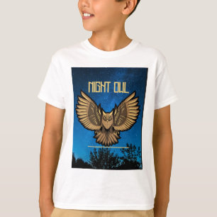 Camiseta Lechuza nocturna aumenta el nivel básico de los ni