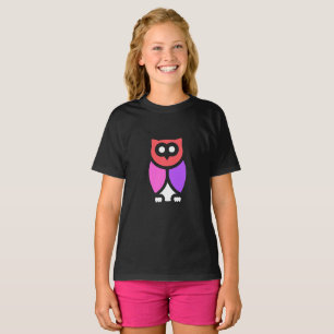 Camiseta Lechuza nocturna, bello rosa y rojo, arte pop abst