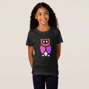 Camiseta Lechuza nocturna, bello rosa y rojo, arte pop abst
