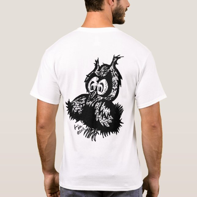 Camiseta Lechuza pequeña en la parte trasera / Logo de SH e (Reverso)