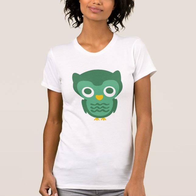 Camiseta Lechuza Personalizado Verde Y Amarilla 2 (Anverso)