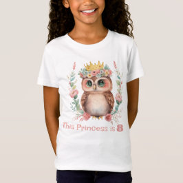 Camiseta Lechuza Princesa Ochenta Cumpleaños
