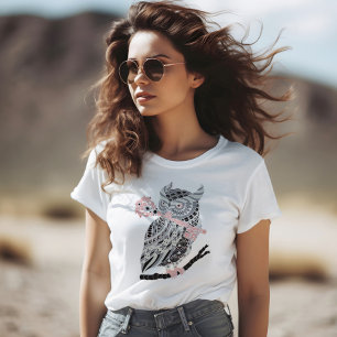 Camiseta Lechuza Rosa