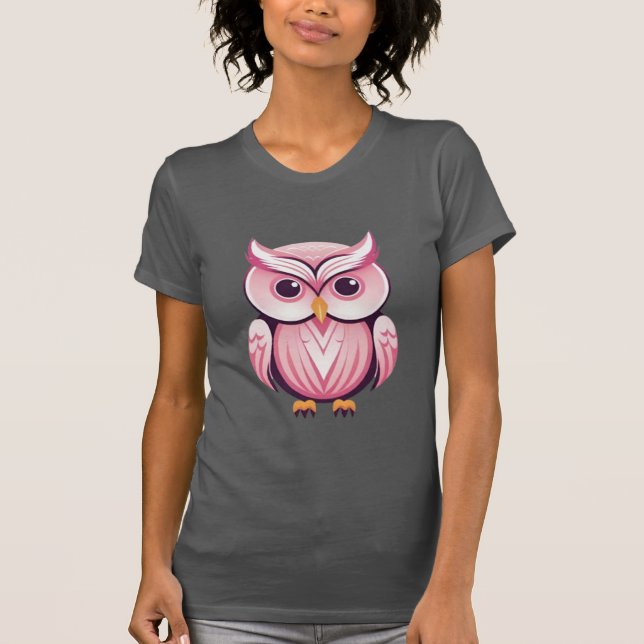 Camiseta Lechuza rosa (Anverso)