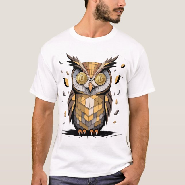 Camiseta Lechuza sabia de Guay con ojos criptográficos de B (Anverso)