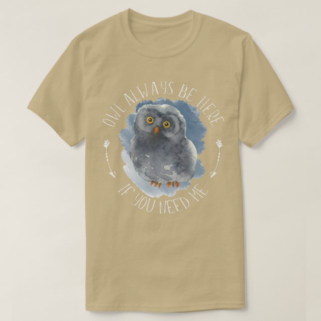 Camiseta Lechuza Siempre Esté Aquí - Arte De Ave Forestal L (Diseño del anverso)