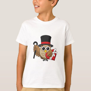 Camiseta Lechuza sofisticada con caja de chocolate para el