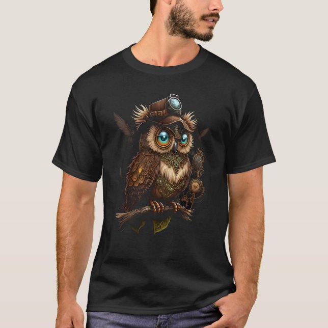 Camiseta Lechuza Steampunk (Anverso)