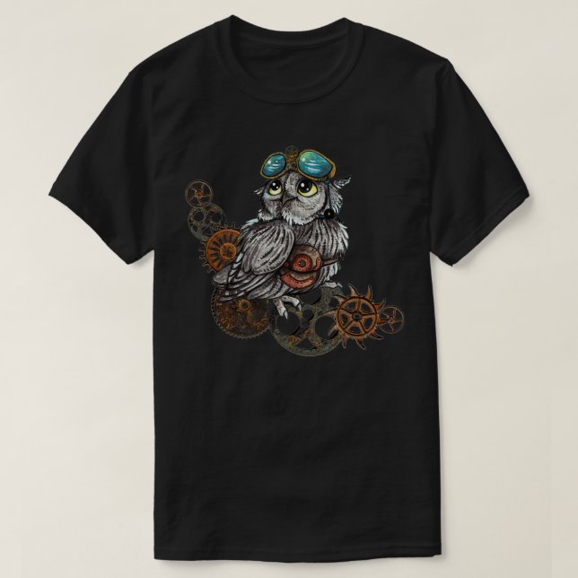 Camiseta Lechuza Steampunk 1 (Diseño del anverso)