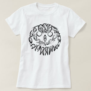 Camiseta Lechuza Tribal Negra y Blanca